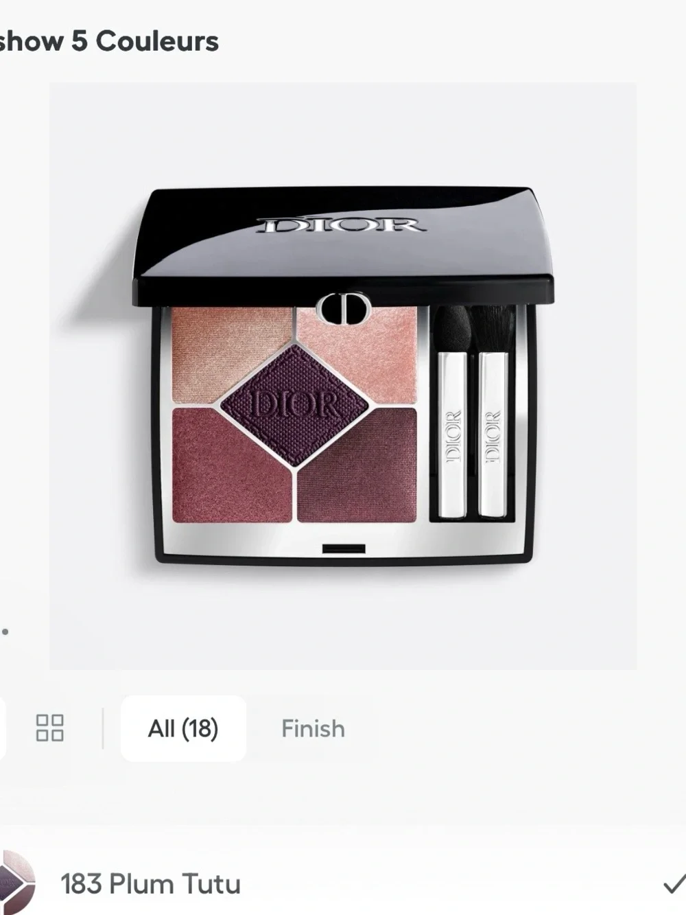183 Plum Tutu Diorshow 5 Eyeshadow